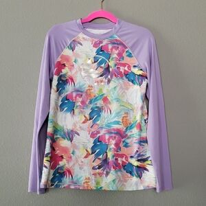 Reel Legends Girls Rash Guard - Absract Print